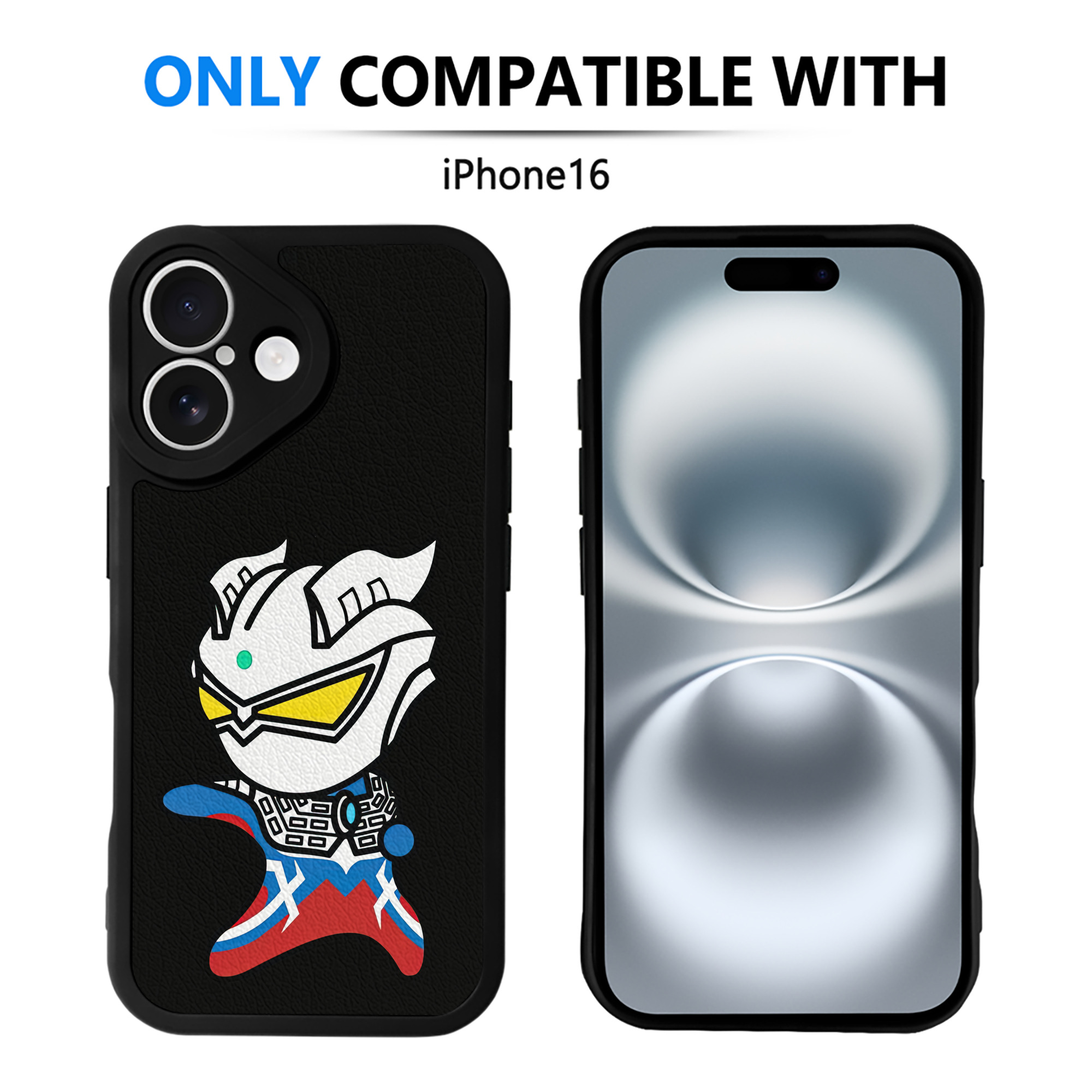 （画像用） ウルトラマン Ultraman 【iPhone 16シリーズ対応】シリコンスマホケース（レザー調） 材質：シリコン